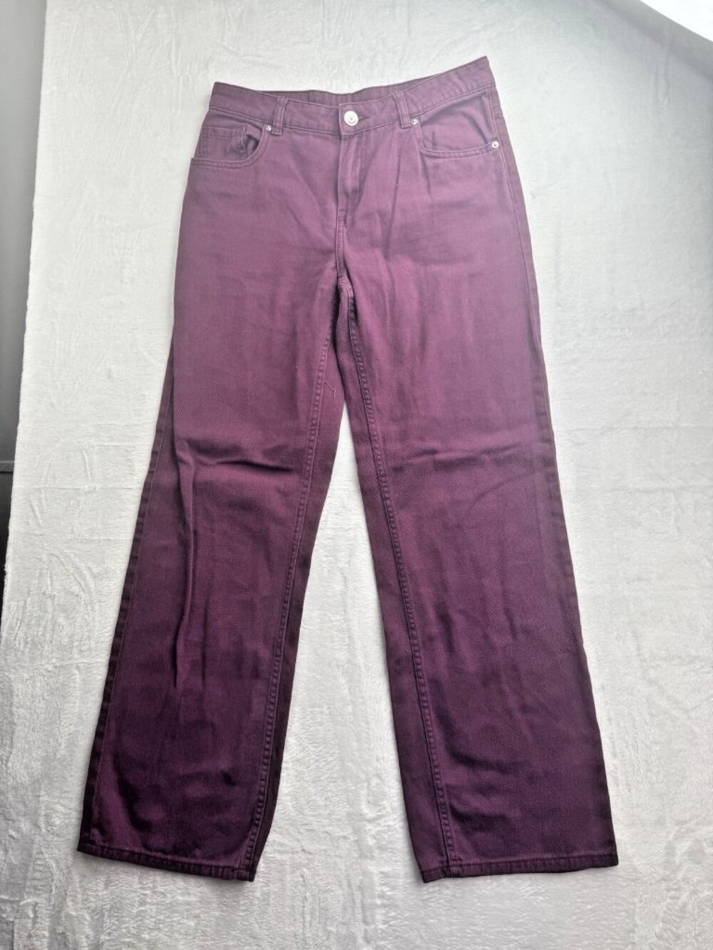 Divided Size 4 Womens Straight Relaxed Leg Jean Maroon 100% Cotton